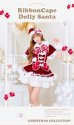 画像2: 【クリスマスコスプレ8点セット】【Malymoon/マリームーン】リボンケープドーリーサンタコスプレ【2サイズ/1カラー】【予約/12月上旬発送予定】[HC03] (2)