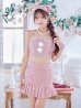 画像13: 【即日発送！】【サンタコス 4点セット】【XS-Lサイズ/1カラー】チェックセットアップビジューサンタコスプレ[YMT]