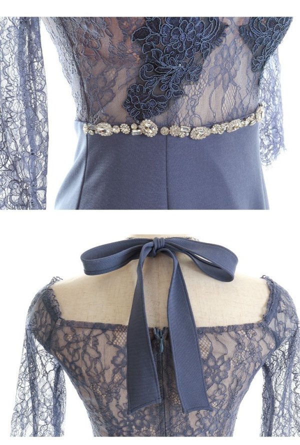 画像22: XSサイズあり【Glossy/グロッシー】ウエストシースルー/ レーススリーブ/ 袖あり/ オフショル/ タイト/ ミニドレス/ キャバドレス[OF08]