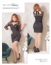 画像7: XSサイズあり【ROBE de FLEURS Glossy/ローブ・ド・フルール グロッシー】クロスビジュー/ チョーカー風/ レース/ 袖/ タイト/ ミニドレス/ キャバドレス[OF2]