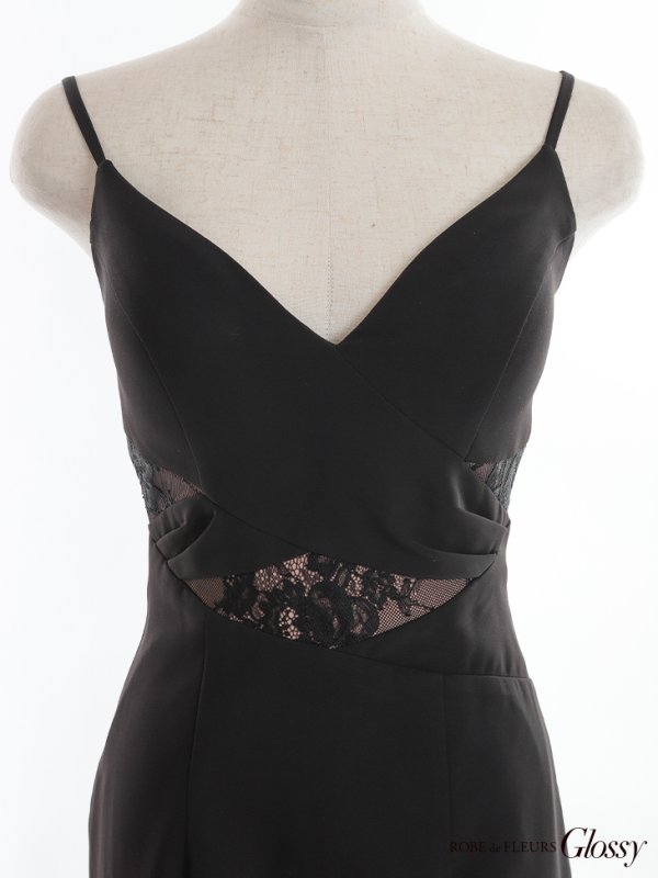 画像8: XSサイズあり【Glossy/グロッシー】マーメイド/ レース/ アシンメトリーフリル/ キャミ/ ロングドレス/ キャバドレスlong[OF08]