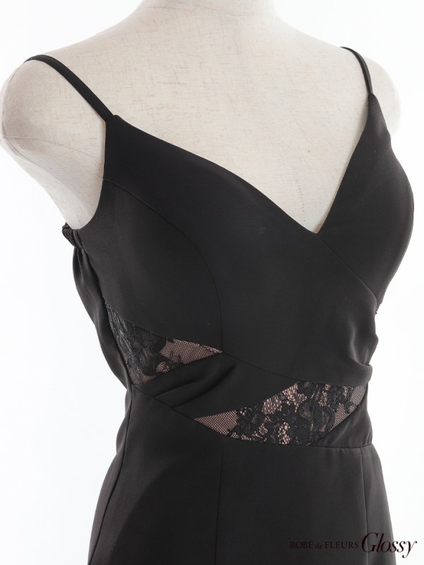 画像9: XSサイズあり【Glossy/グロッシー】マーメイド/ レース/ アシンメトリーフリル/ キャミ/ ロングドレス/ キャバドレスlong[OF08]