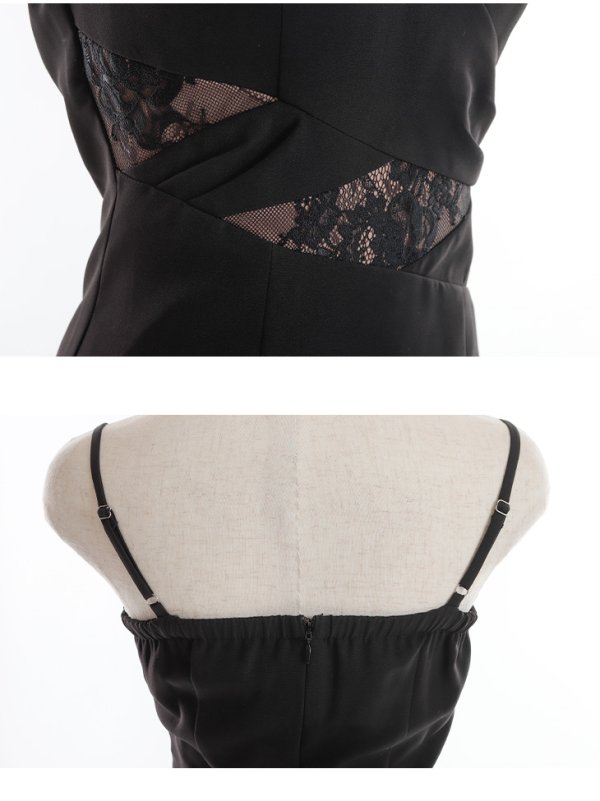 画像14: XSサイズあり【Glossy/グロッシー】マーメイド/ レース/ アシンメトリーフリル/ キャミ/ ロングドレス/ キャバドレスlong[OF08]