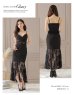 画像7: XSサイズあり【ROBE de FLEURS Glossy/ローブ・ド・フルール グロッシー】マーメイド/ レース/ アシンメトリーフリル/ キャミ/ ロングドレス/ キャバドレスlong[OF2]