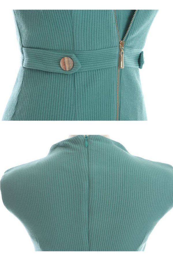 画像14: XSサイズあり【Glossy/グロッシー】ジッパー/ リブニット/ シンプル/ ワンカラー/ ノースリーブ/ タイト/ ミニドレス/ キャバドレス[OF08]