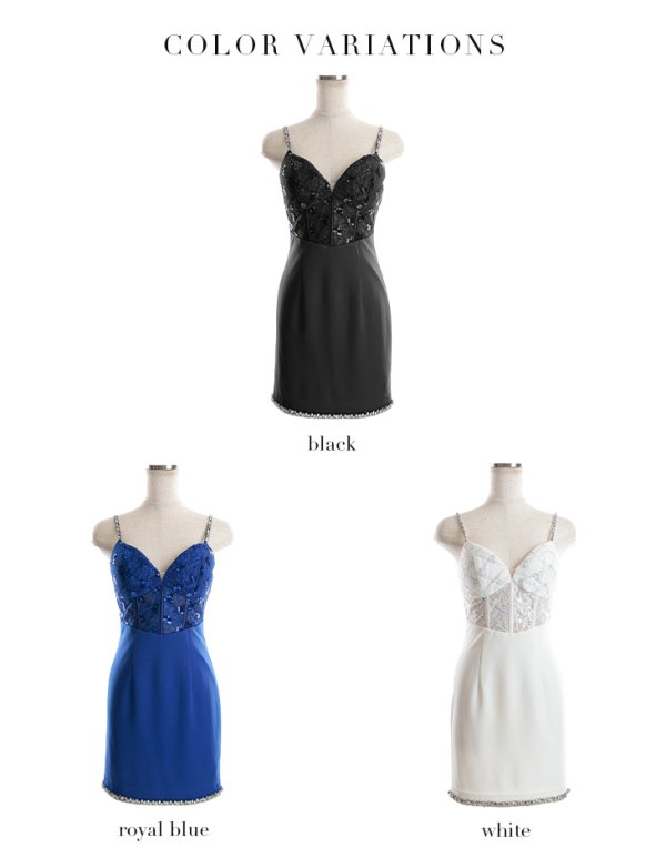 画像17: XSサイズあり【Glossy/グロッシー】キャミソール/ スパンコール/ レース/ コルセットデザイン/ タイト/ ミニドレス/ キャバドレス[OF08]