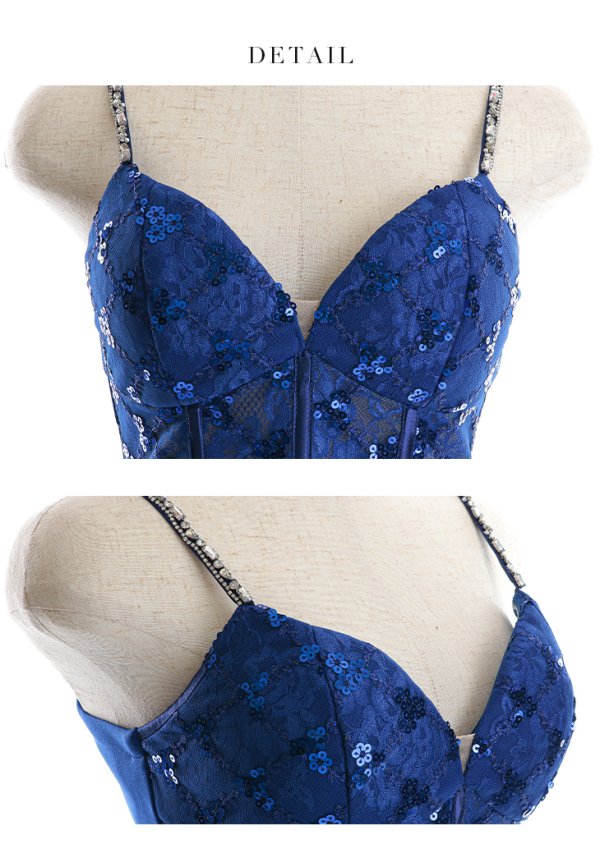 画像15: XSサイズあり【Glossy/グロッシー】キャミソール/ スパンコール/ レース/ コルセットデザイン/ タイト/ ミニドレス/ キャバドレス[OF08]