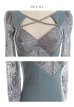 画像18: XS-Lサイズあり【ROBE de FLEURS Glossy/ローブ・ド・フルール グロッシー】クロスビジュー/ 五分袖/ 袖あり/ ストレッチ/ タイト/ ミニドレス/ キャバドレス[OF2]