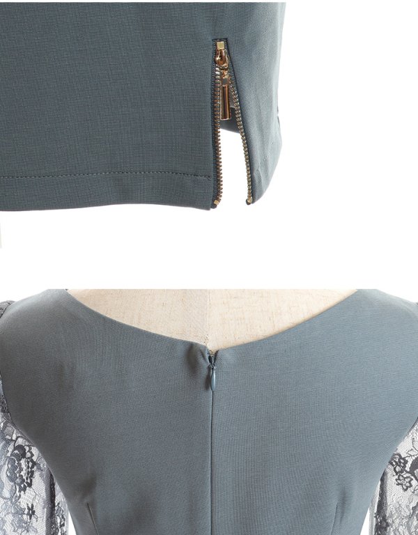 画像19: XS-Lサイズあり【Glossy/グロッシー】クロスビジュー/ 五分袖/ 袖あり/ ストレッチ/ タイト/ ミニドレス/ キャバドレス[OF08]