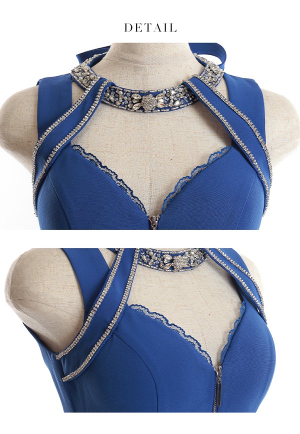 画像19: Lサイズあり【Glossy/グロッシー】フロントジッパー/ ウエストシースルー/ ワンカラー/ ノースリーブ/ タイト/ スリット/ ロングドレス/ キャバドレスlong[OF08]