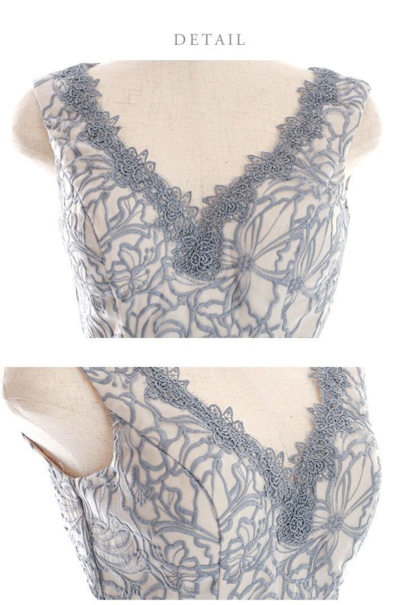 画像23: Lサイズあり【DEA./ディア】フラワーモチーフ/ リボンベルト/ 総レース/ ノースリーブ/ 膝丈/ タイト/ ミディアムドレス/ キャバドレス【OF08】