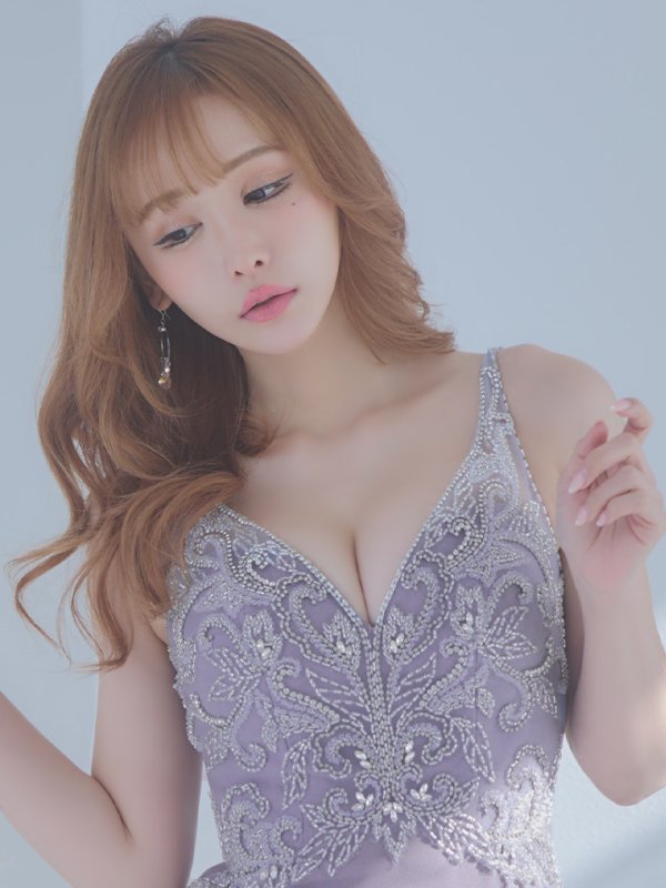 画像4: XSサイズあり【IRMA/イルマ】 ワンカラー/ Vネック/ デザイン刺繍/ ノースリーブ/ タイト/ ミニドレス/ キャバドレス【HC02】