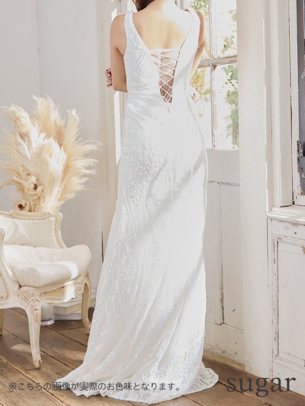 画像10: Lサイズあり【JEAN MACLEAN/ジャンマクレーン】マーメイド/ スパンコール刺繍/ ノースリーブ/ スピンドル/ スリット/ ロングドレス/ キャバドレスlong[OF2A]