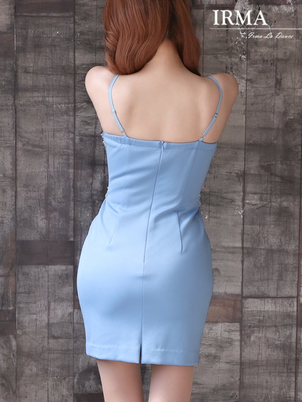 画像6: sugarオリジナルカラー・XSサイズあり【IRMA/イルマ】ワンカラー/ キャミ/ シアー/ Vビジュー/ ストレッチ/ タイト/ ミニドレス/ キャバドレス【HC02】