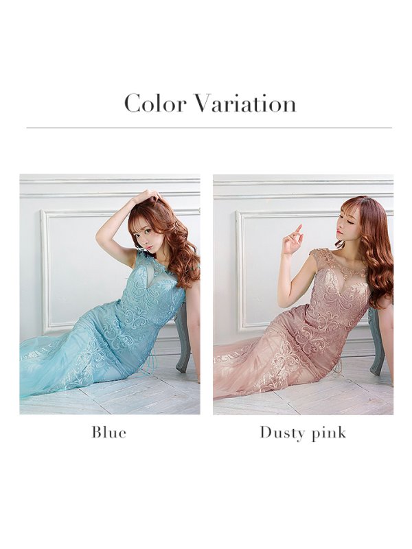 画像15: Lサイズあり【JEAN MACLEAN/ジャンマクレーン】マーメイド/ ノースリーブ/ 刺繍/ スピンドル/ ロングドレス/ キャバドレスlong[OF2A]