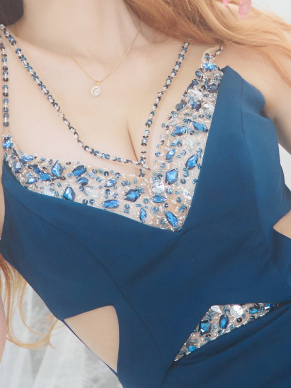 画像9: sugarオリジナルカラー・XSサイズあり【IRMA/イルマ】ビジューデザイン/ カットアウト/ キャミソール/ ワンカラー/ タイト/ ミニドレス/ キャバドレス【HC02】