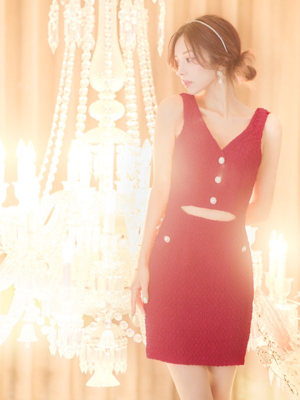 画像41: sugarオリジナルカラー・XSサイズあり【IRMA/イルマ】ウエストカット/ ビスチェ/ パールボタン/ ストレッチ/ タイト/ ミニドレス/ キャバドレス【HC02】