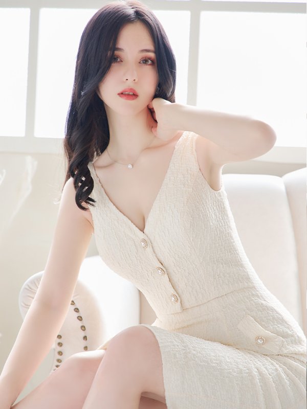 画像6: sugarオリジナルカラー・XS-Lサイズあり【JEAN MACLEAN/ジャンマクレーン】ウエストカット/ ビスチェ/ パールボタン/ ひざ丈/ ワンピース/ ミディアム/ キャバドレス【HC02】