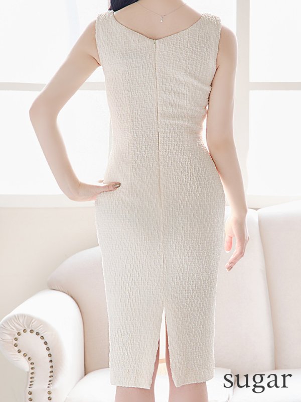 画像4: sugarオリジナルカラー・XS-Lサイズあり【JEAN MACLEAN/ジャンマクレーン】ウエストカット/ ビスチェ/ パールボタン/ ひざ丈/ ワンピース/ ミディアム/ キャバドレス【HC02】