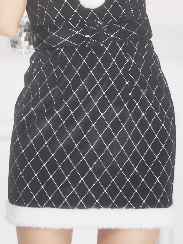 画像24: 【即日発送！】【サンタコス 4点セット】【XS-XLサイズ/2カラー】袖付きビジューベロアタイトサンタコスプレ[YMT]