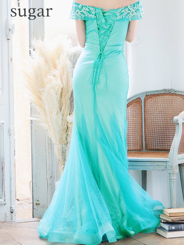 画像13: Lサイズあり【JEAN MACLEAN/ジャンマクレーン】マーメイド/ オフショル/ フラワー刺繍/ ラメネット/ スピンドル/ ロングドレス/ キャバドレスlong[OF2A]