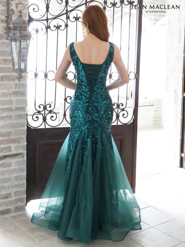 画像16: 【JEAN MACLEAN/ジャンマクレーン】マーメイド/ スパンコール刺繍/ ノースリーブ/ Vネック/ ネットレース/ スピンドル/ ロングドレス/ キャバドレスlong[OF2A]