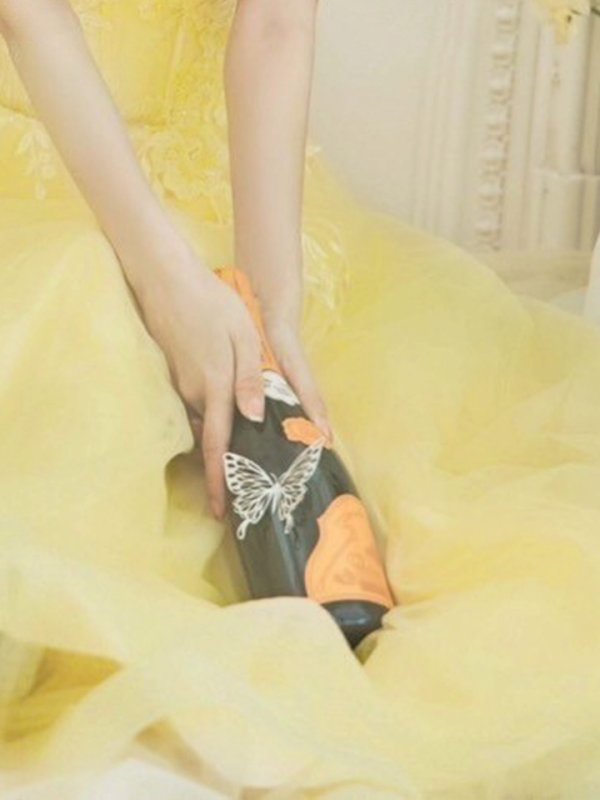 画像19: 【りこ/関西コレクション着用】Lサイズあり【JEAN MACLEAN/ジャンマクレーン】ベア/ オフショル/ 2way/ パフスリーブ/ 袖あり/ コルセット風/ スピンドル/ フラワー刺繍/ ネットレース/ プリンセス/ ロングドレス/ キャバドレス long[OF2A]