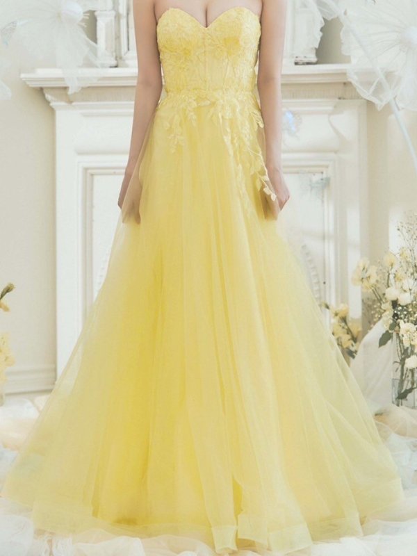 画像23: 【りこ/関西コレクション着用】Lサイズあり【JEAN MACLEAN/ジャンマクレーン】ベア/ オフショル/ 2way/ パフスリーブ/ 袖あり/ コルセット風/ スピンドル/ フラワー刺繍/ ネットレース/ プリンセス/ ロングドレス/ キャバドレス long[OF2A]