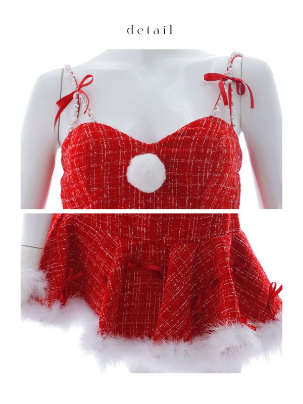 画像37: 【ノベルティ対象】【即日発送】【サンタコス 5点セット】【XS-Lサイズ/2カラー】セットアップフレアミニサンタ[YMT]