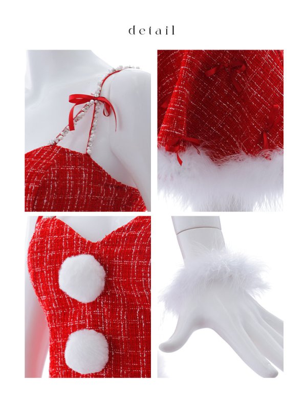 画像39: 【ノベルティ対象】【即日発送】【サンタコス 5点セット】【XS-Lサイズ/2カラー】セットアップフレアミニサンタ[YMT]