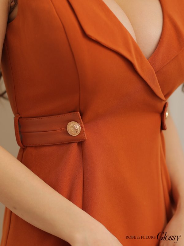 画像23: XSサイズあり【Glossy/グロッシー】襟付き/ レザーベルトデザイン/ ノースリーブ/ シンプル/ ワンカラー/ タイト/ ミニドレス/ キャバドレス[OF08]