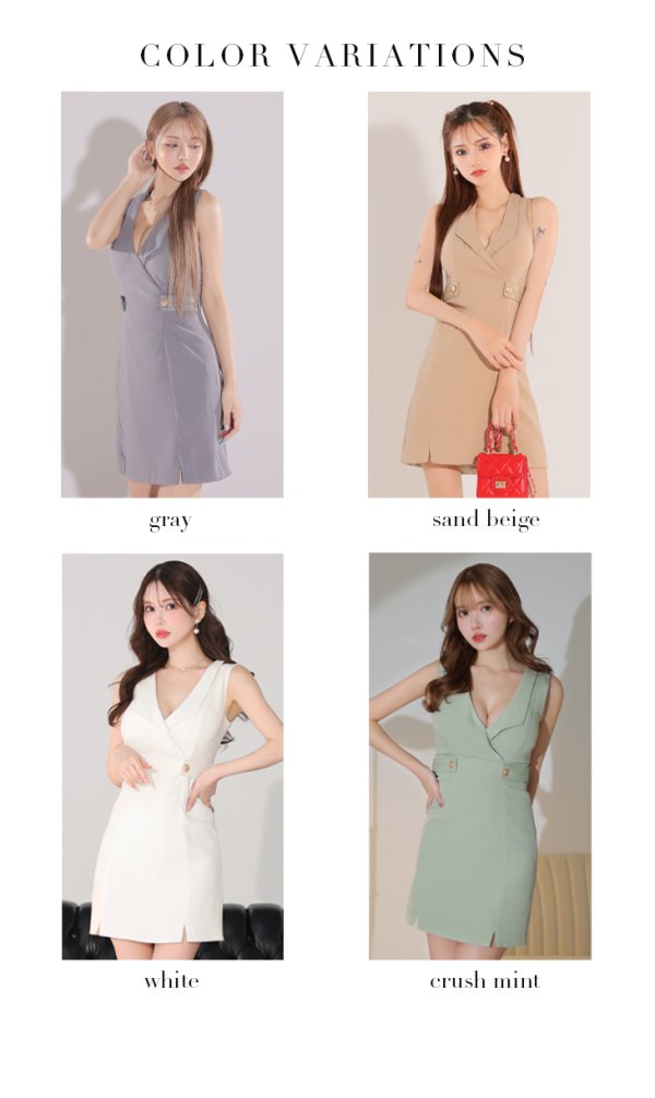 画像30: XSサイズあり【Glossy/グロッシー】襟付き/ レザーベルトデザイン/ ノースリーブ/ シンプル/ ワンカラー/ タイト/ ミニドレス/ キャバドレス[OF08]