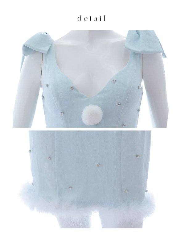 画像32: 【ノベルティ対象】【即日発送！】【サンタコス 4点セット】【XS-XLサイズ/3カラー】ショルダーリボンビジューサンタ[OF01]