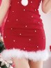 画像20: 【即日発送！】【サンタコス 4点セット】【XS-XLサイズ/3カラー】ショルダーリボンビジューサンタ[YMT]