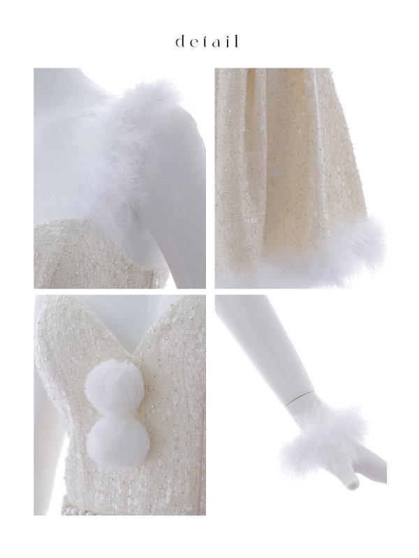 画像45: 【即日発送】【サンタコス 4点セット】【XS-XLサイズ/3カラー】ラメツイードミニワンピースサンタ[OF01]