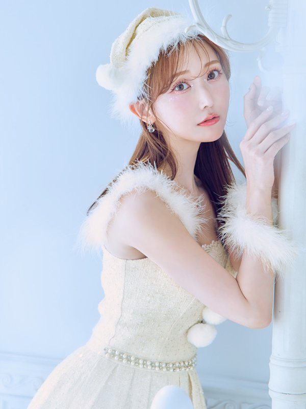 画像40: 【一部予約商品/11月中旬発送予定】【サンタコス 4点セット】【XS-XLサイズ/3カラー】ラメツイードミニワンピースサンタ[YMT]