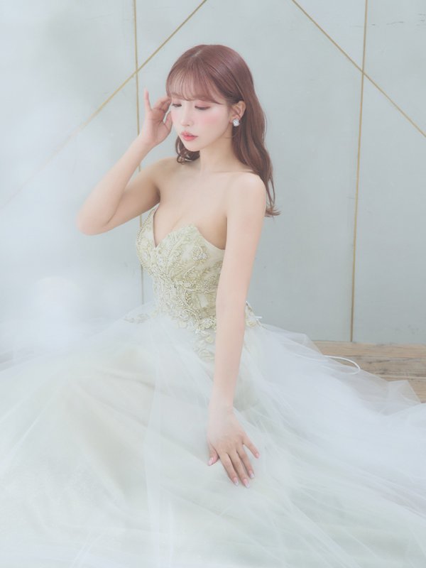 画像5: Lサイズあり【JEAN MACLEAN/ジャンマクレーン】ベア/ オフショル/ ワンショル/ 3way/ ゴールドレース/ フラワー刺繍レース/ プリンセス/ ロングドレス/ キャバドレス long[OF2A]