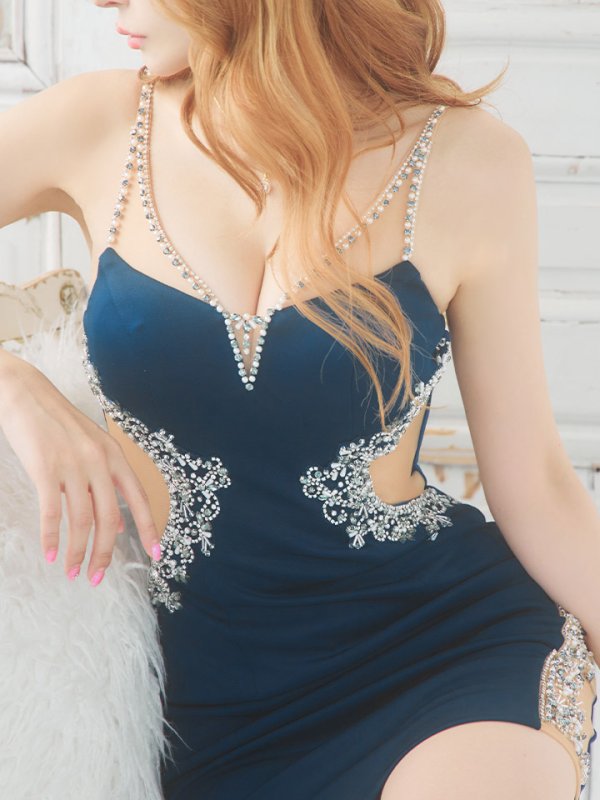 画像6: sugarオリジナルカラー・XSサイズあり【IRMA/イルマ】ビジューデザイン/ サイドシアー/ キャミソール/ ワンカラー/ タイト/ ミニドレス/ キャバドレス【HC02】