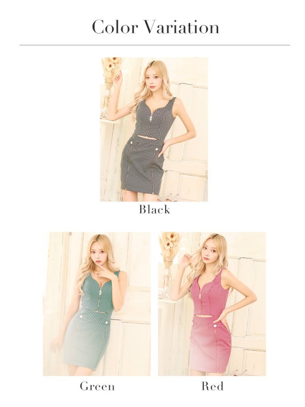 画像33: XSサイズあり【IRMA/イルマ】ラメニット/ フロントジップ/ ストレッチ/ ノースリーブ/ タイト/ ミニドレス/ キャバドレス【HC02】