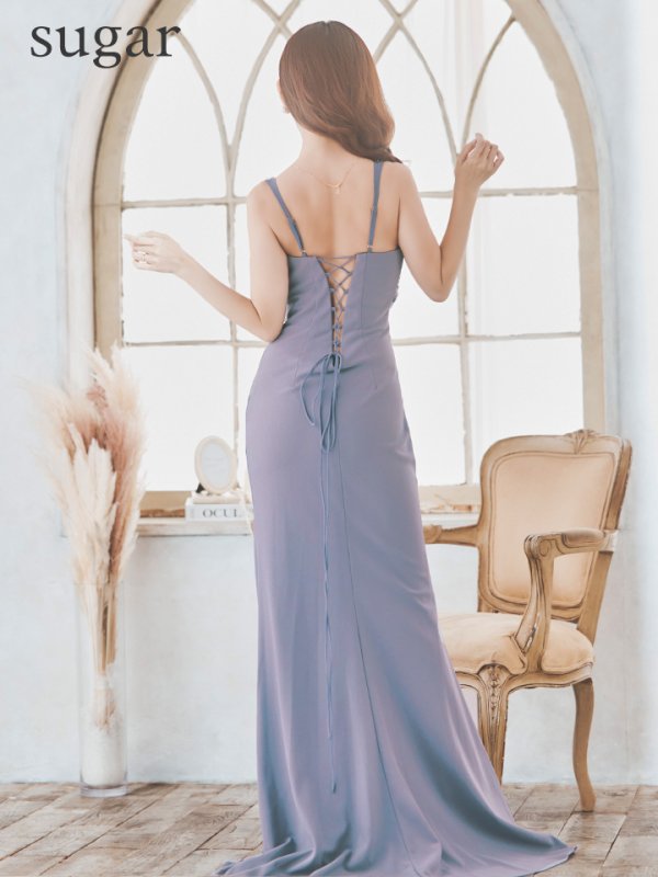 画像9: Lサイズあり【IRMA/イルマ】 フラワー刺繍/ ノースリーブ/ スリット/ ワンカラー/ ストレッチ/ ロングドレス/ キャバドレス long[OF2A]