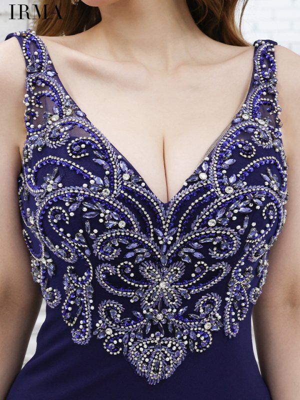 画像18: Lサイズあり【IRMA/イルマ】 フラワー刺繍/ ノースリーブ/ スリット/ ワンカラー/ ストレッチ/ ロングドレス/ キャバドレス long[OF2A]