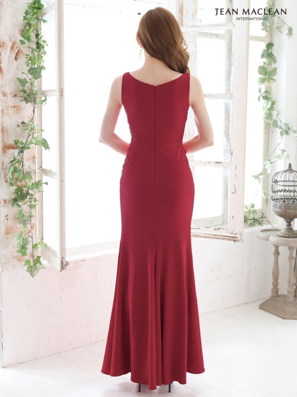 画像21: S-Lサイズあり【JEAN MACLEAN/ジャンマクレーン】シンプル/ ワンカラー/ スリット/ タック/ ノースリーブ/ タイト/ ロングドレス/ キャバドレスlong[OF2A]