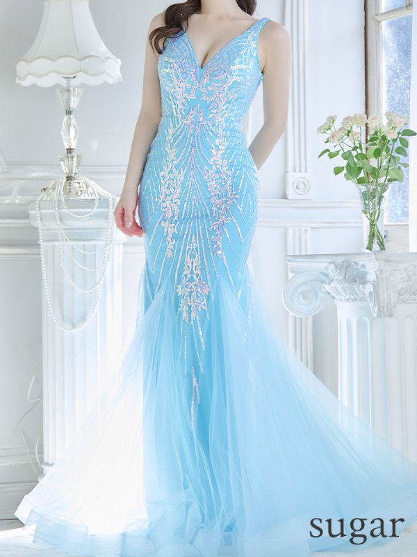 画像12: 【JEAN MACLEAN/ジャンマクレーン】マーメイド/ ノースリーブ/ スパンコール刺繍/ スピンドル/ ロングドレス/ キャバドレスlong[OF2A]