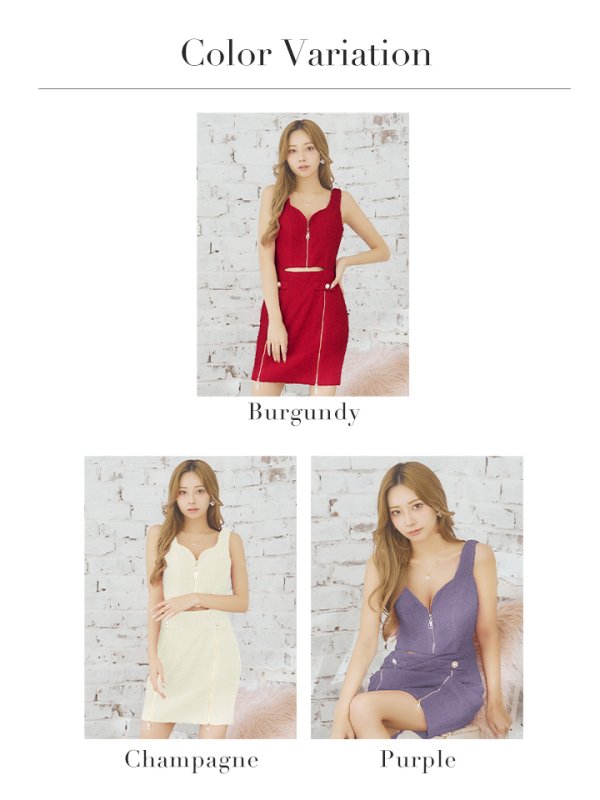 画像20: XSサイズあり【IRMA/イルマ】ウエストカット/ フロントジップ/ ノースリーブ/ ワンカラー/ タイト/ ミニドレス/ キャバドレス【HC02】