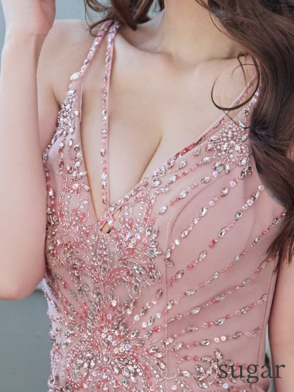 画像10: 【JEAN MACLEAN/ジャンマクレーン】 ワンカラー/ ビジュー刺繍/ スリット/ スピンドル/ タイト/ ロングドレス/ キャバドレスlong[OF2A]