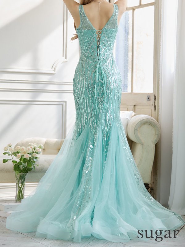 画像17: 【JEAN MACLEAN/ジャンマクレーン】 マーメイド/ ワンカラー/ スパンコール刺繍/ ラメ/ スピンドル/ ロングドレス/ キャバドレスlong[OF2A]