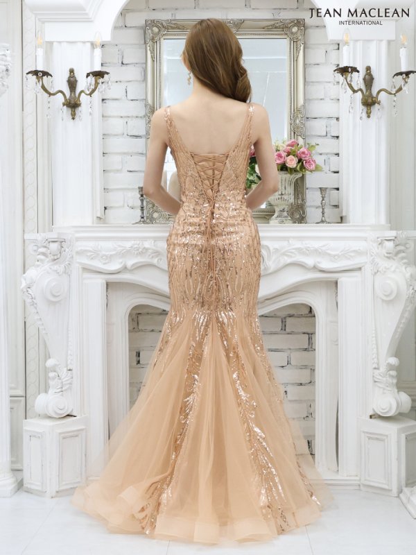 画像7: 【JEAN MACLEAN/ジャンマクレーン】 マーメイド/ ワンカラー/ スパンコール刺繍/ ラメ/ スピンドル/ ロングドレス/ キャバドレスlong[OF2A]