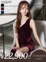 【サマーセール開催中！! 】Lサイズあり【JEAN MACLEAN/ジャンマクレーン】ベロア/ シンプル/ ワンカラー/ ノースリーブ/ ドレープ/ スリット/ タイト/ ロングドレス /キャバドレスlong[OF2A]