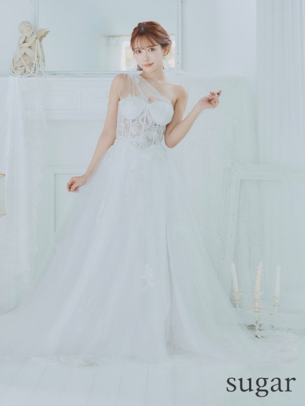 画像7: 【関西コレクション着用】Lサイズあり【JEAN MACLEAN/ジャンマクレーン】刺繍/ レース/ ワンショルダー/ ワンカラー/ Aライン/ フレア/ ロングドレス/ キャバドレス long[OF2A]