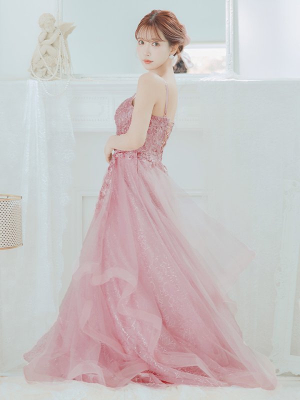 画像13: Lサイズあり【JEAN MACLEAN/ジャンマクレーン】刺繍/ チュール/ キャミソール/ Aライン/ フレア/ ロングドレス/ キャバドレス long[OF2A]